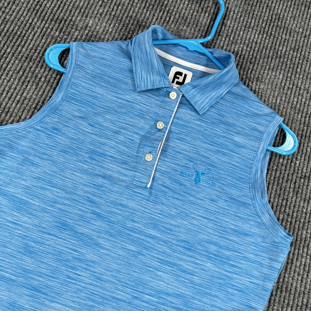 FootJoy Sleeveless Golf Polo Shirt‎ Small Blue Boone Valley Stretch Athletic Top